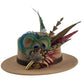 Teal, Deep Red & Natural Feather Hat Pin (CFP786)