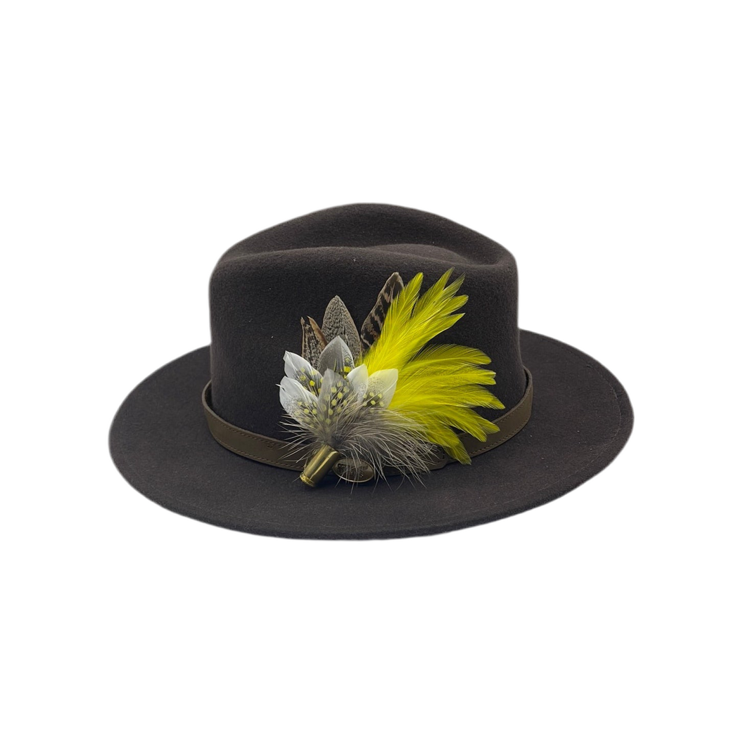 Yellow & Natural Feather Hat Pin (CFP333)