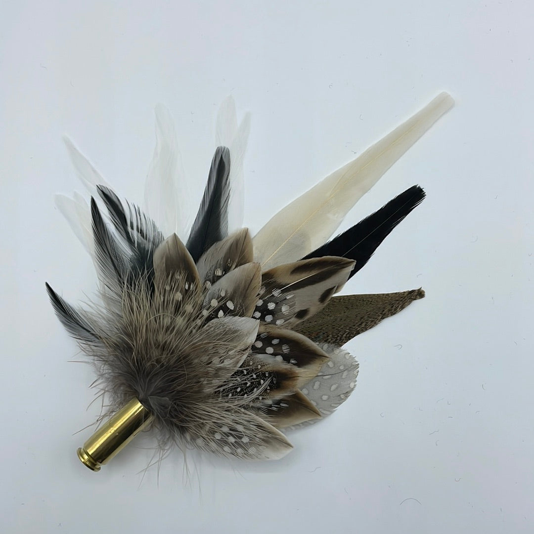 Black & White Feather Hat Pin (CFP455)