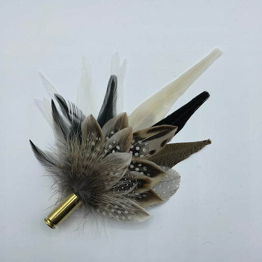 Black & White Feather Hat Pin (CFP455)