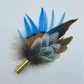 Blue & Natural Feather Hat Pin (CFP389)