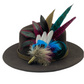 Plum, Blue, Pink & Natural Feather Hat Pin (CFP329)