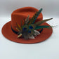 Peacock, Teal & Natural Feather Hat Pin (CFP466)