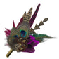 Teal, Cerise Pink, Wine & Natural Feather Hat Pin (CFP787)
