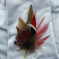 Red & Natural Feather Lapel Pin (CFLP098)
