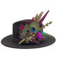 Teal, Cerise Pink, Wine & Natural Feather Hat Pin (CFP787)