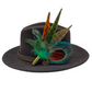 Peacock, Rust, Green & Natural Feather Hat Pin (CFP353)