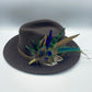 Peacock, Green & Natural Feather Hat Pin (CFP467)