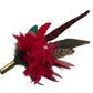 Red, Green & Natural Feather Hat Pin (CFP407)