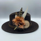 Coffee, Peach & White Feather hat Pin (CFP414)