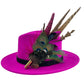 Teal, Cerise Pink & Natural Feather Hat Pin (CFP788)