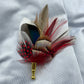 Red & Natural Feather Lapel Pin (CFLP097)