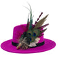 Cerise Pink, Wine, Teal & Natural Feather Hat Pin (CFP785)