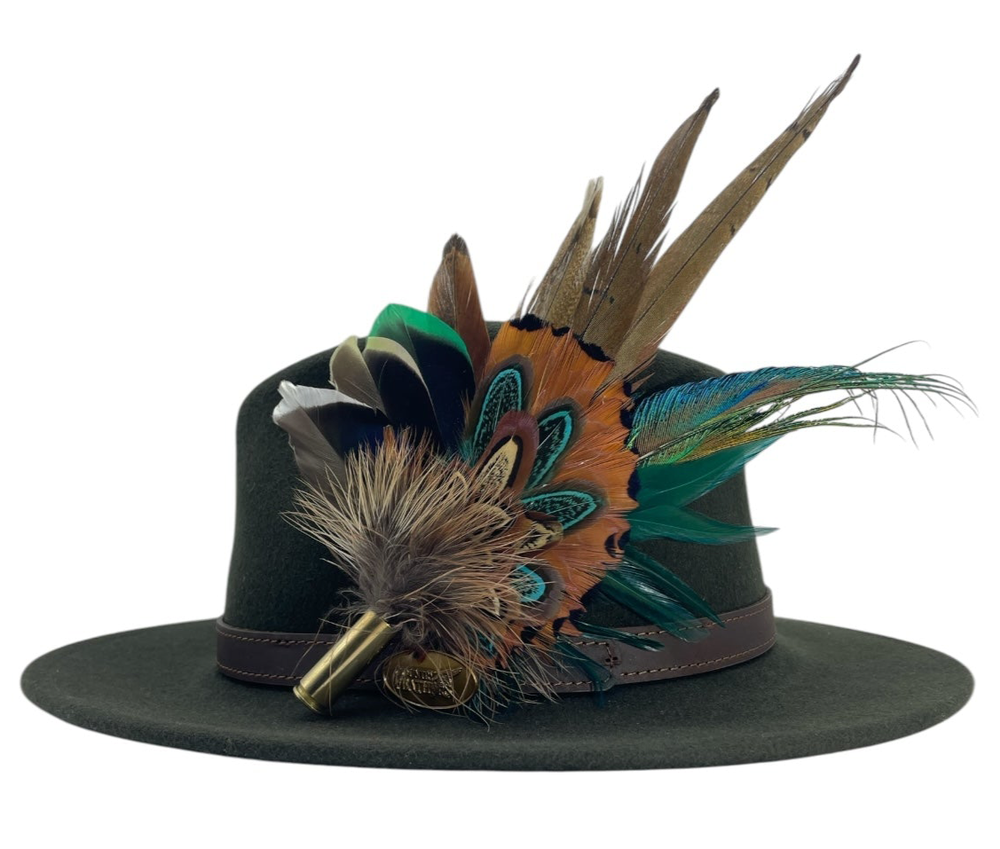 Teal & Natural Feather Hat Pin (CFP764) (