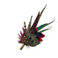Red, Teal & Natural Feather Hat Pin (CFP790)