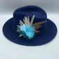 Light Blue, Turquoise & Natural Feather Hat Pin (CFP472)