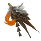 Orange & Natural Feather Hat Pin (CFP323)