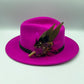 Cerise & Natural Feather Hat Pin (CFP476)