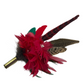 Red, Green & Natural Feather Hat Pin (CFP407)