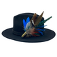 Blue, Rust & Natural Feather Hat Pin (CFP411)