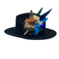 Peach, Coffee, Turquoise & Blue Feather Hat Pin (CFP405)