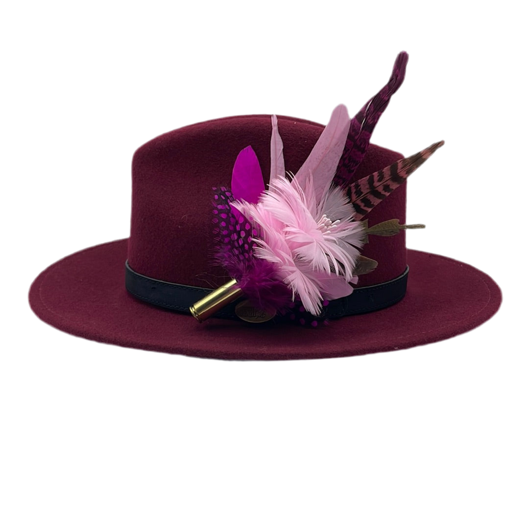 Pink Tones with Cerise Feather Hat Pin (CFP409)