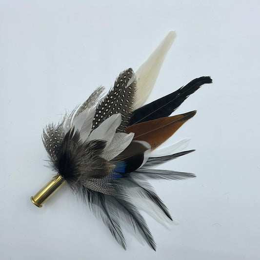 Black & White Feather Hat Pin (CFP454)