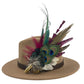 Cerise Pink, Wine, Teal & Natural Feather Hat Pin (CFP785)