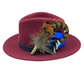 Royal Blue & Natural Feather Hat Pin (CFP276)