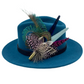 Peacock & Pale Pink Feather Hat Pin (CFP381)