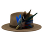 Blue, Rust & Natural Feather Hat Pin (CFP411)