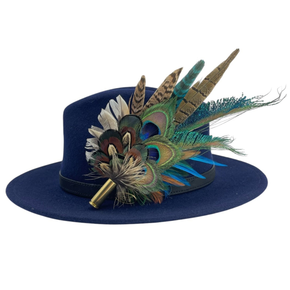 Teal & Natural Feather Hat Pin (CFP784)