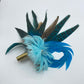 Blue & Natural Feather Hat Pin (CFP317)