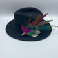 Peacock, Cerise & Green Feather Hat Pin (CFP471)