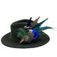 Peacock, Blue & Natural Feather Hat Pin (CFP346)