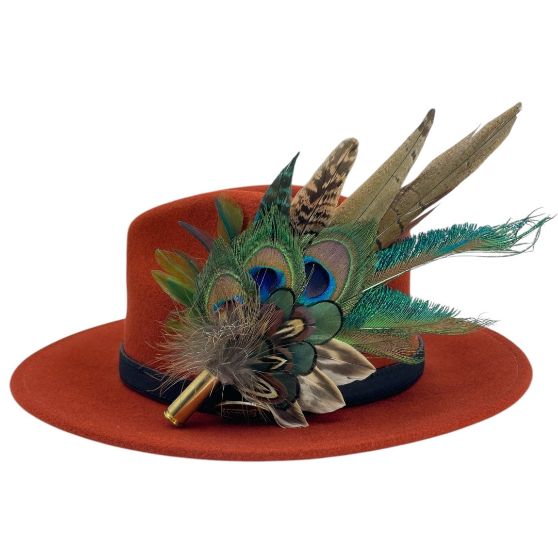 Teal & Natural Feather Hat Pin (CFP792)