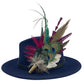 Cerise Pink, Wine, Teal & Natural Feather Hat Pin (CFP785)