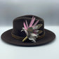 Peacock, Pale Pink & Natural Feather Hat Pin (CFP429)