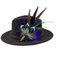 Peacock, Purple & Natural Feather Hat Pin (CFP350)