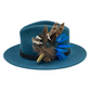 Bright Blue & Natural Feather Hat Pin (CFP275)