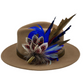 Blue, Red & Natural Feather Hat Pin (CFP395)