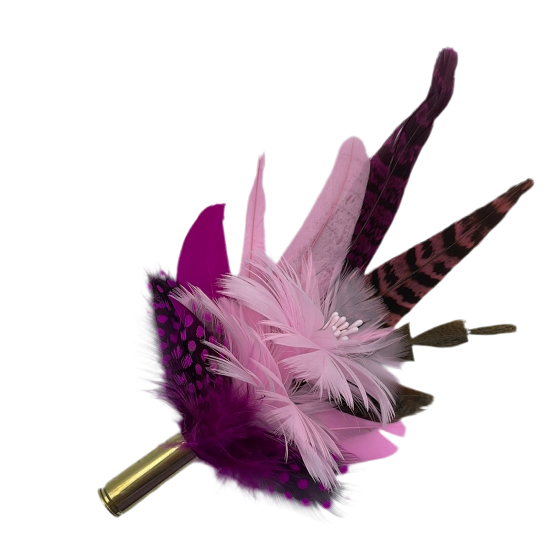 Pink Tones with Cerise Feather Hat Pin (CFP409)