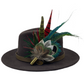 Peacock, Wine, Red & Natural Feather Hat Pin (CFP351)