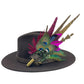 Teal, Cerise Pink & Natural Feather Hat Pin (CFP788)