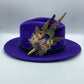Peacock, Purple & Natural Feather Hat Pin (CFP434)