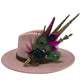 Teal, Cerise Pink & Natural Feather Hat Pin (CFP788)