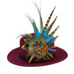 Teal, gold yellow & natural Feather Hat Pin (CFP801)