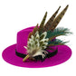 Olive green, teal, white & brown Feather Hat Pin (CFP802)