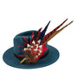 Red, navy, white & natural Feather Hat Pin (CFP803)