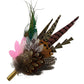 Pink, black, white & teal Feather Hat Pin (CFP805)